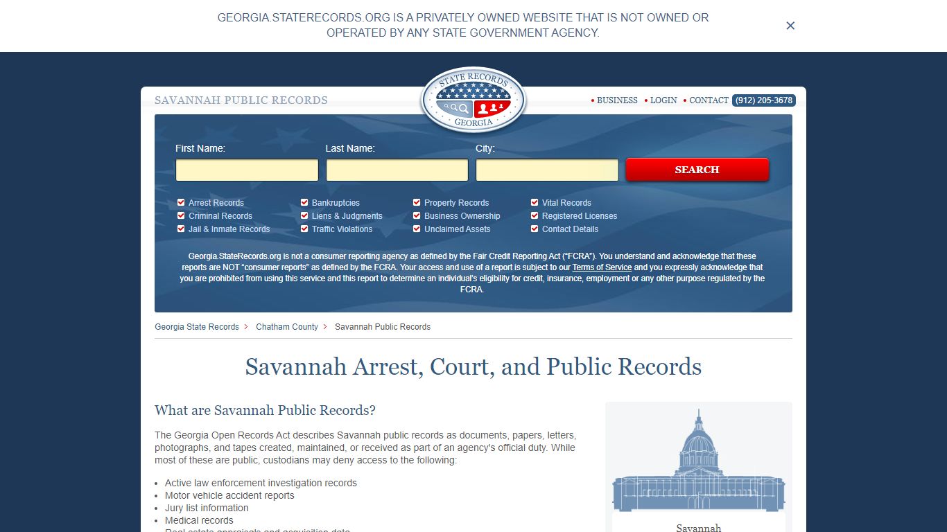 Savannah Arrest and Public Records | Georgia.StateRecords.org