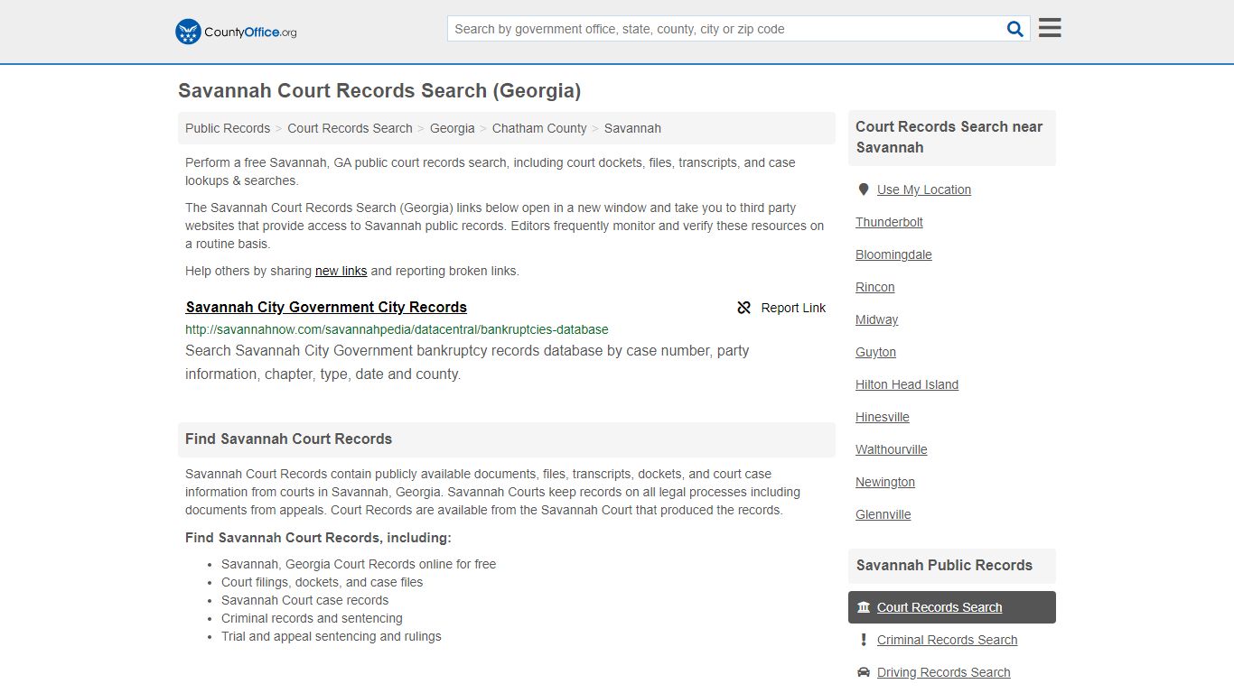 Court Records Search - Savannah, GA (Adoptions, Criminal ...