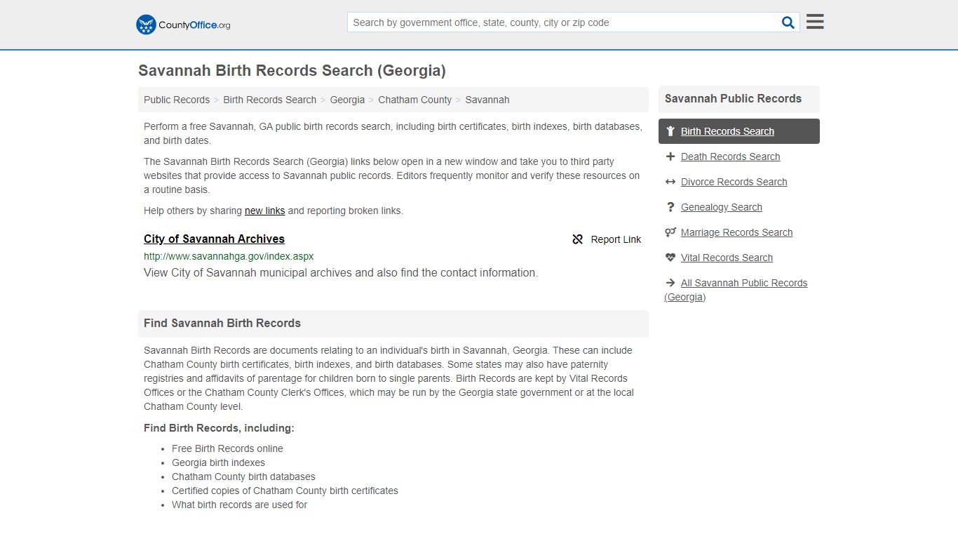 Birth Records Search - Savannah, GA (Birth Certificates ...