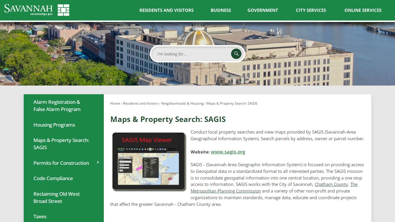 Maps & Property Search: SAGIS | Savannah, GA - Official ...