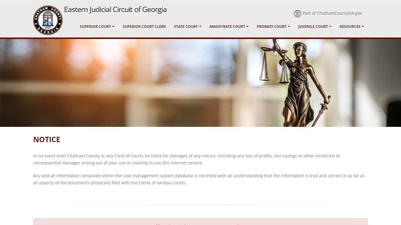 Chatham County, GA - Court System - Home Page